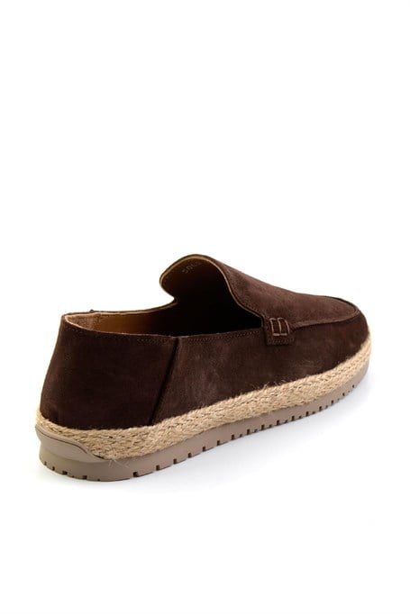 Kahve Hakiki Deri Erkek Espadril E01589500002