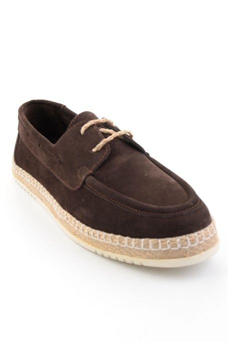 Kahve Hakiki Deri Erkek Espadril E01698689102