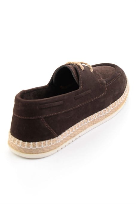 Kahve Hakiki Deri Erkek Espadril E01698689102