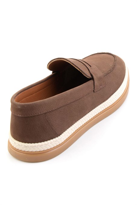Kahve Hakiki Deri Erkek Loafer Ayakkabı E01594324101