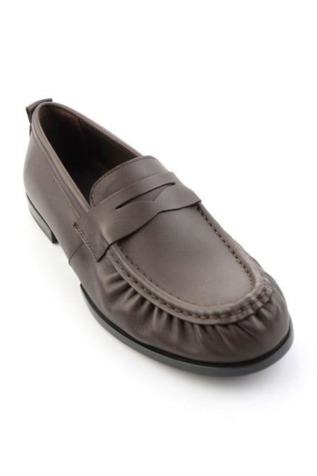Kahve Hakiki Deri Erkek Loafer Ayakkabı E01597002503