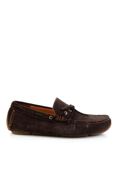 Kahve Hakiki Deri Erkek Loafer Ayakkabı E01547070102