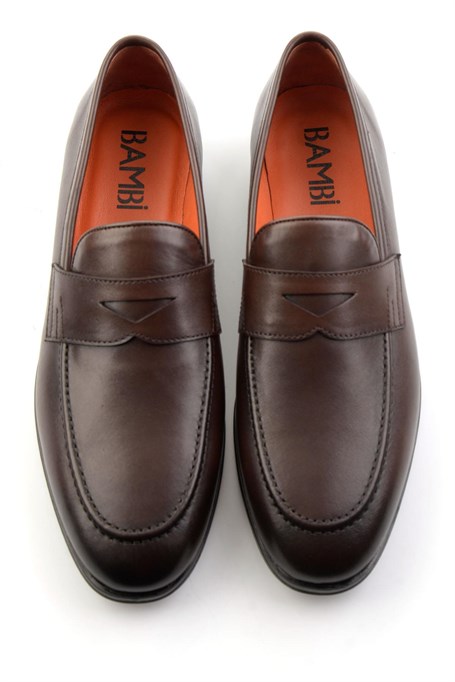 Kahve Hakiki Deri Erkek Loafer Ayakkabı E01648611803