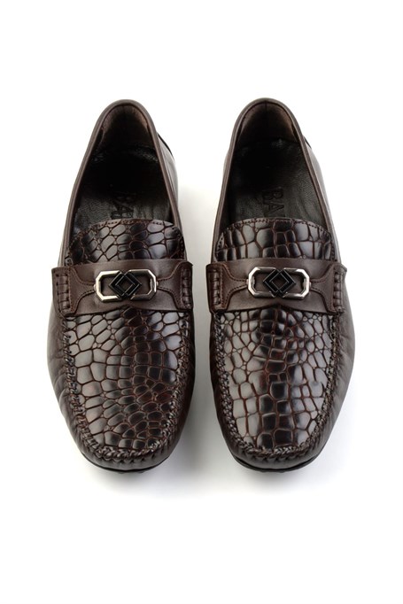Kahve Hakiki Deri Erkek Loafer Ayakkabı E01757714803
