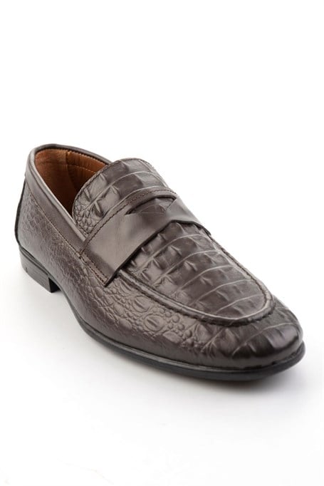 Kahve Hakiki Deri Erkek Loafer Ayakkabı E01594004103