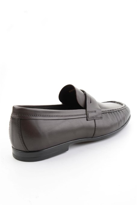 Kahve Hakiki Deri Erkek Loafer Ayakkabı E01648621803