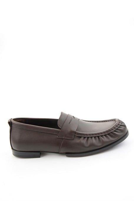 Kahve Hakiki Deri Erkek Loafer Ayakkabı E01597002503