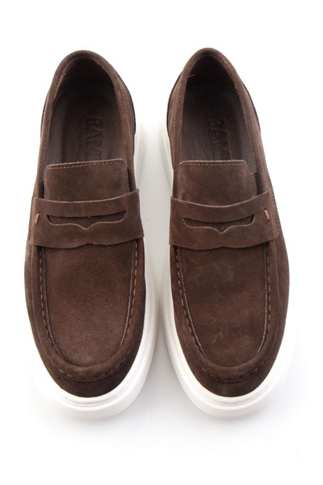 Kahve Hakiki Deri Erkek Loafer Ayakkabı E01593075302