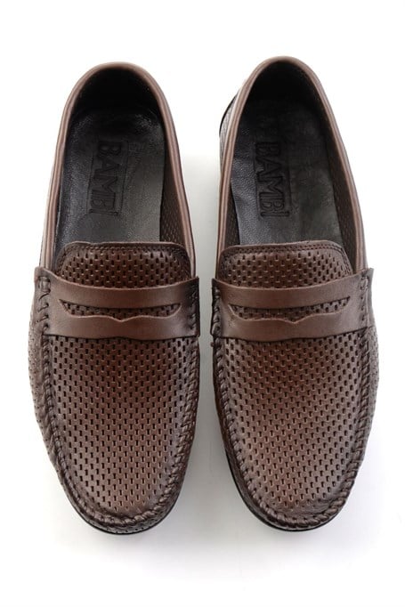 Kahve Hakiki Deri Erkek Loafer Ayakkabı E01697033003