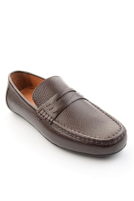 Kahve Hakiki Deri Erkek Loafer Ayakkabı E01547011240