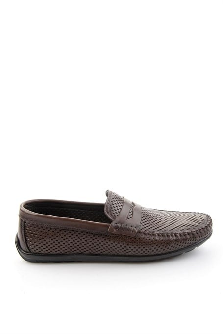 Kahve Hakiki Deri Erkek Loafer Ayakkabı E01697033003