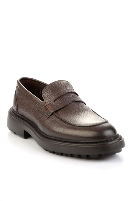 Kahve Hakiki Deri Erkek Loafer Ayakkabı E01054200440