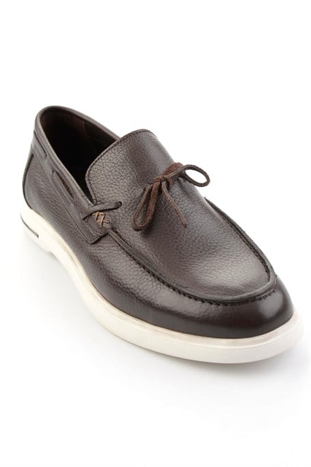 Kahve Hakiki Deri Erkek Loafer Ayakkabı E01054428140