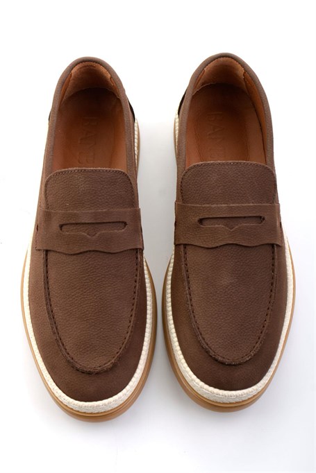 Kahve Hakiki Deri Erkek Loafer Ayakkabı E01594324101