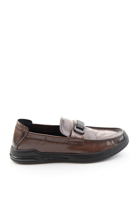 Kahve Hakiki Deri Erkek Loafer Ayakkabı E01185590203