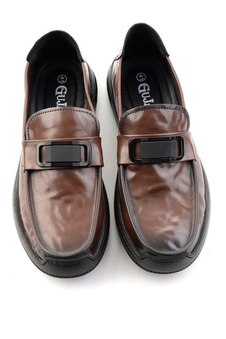 Kahve Hakiki Deri Erkek Loafer Ayakkabı E01185590203
