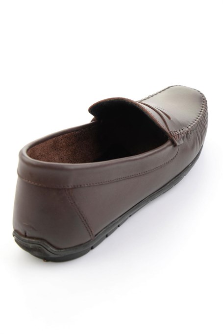 Kahve Hakiki Deri Erkek Loafer Ayakkabı E01523111103