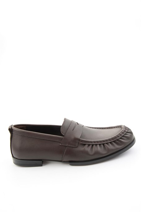 Kahve Hakiki Deri Erkek Loafer Ayakkabı E01597002503