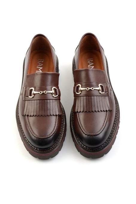 Kahve Hakiki Deri Erkek Loafer Ayakkabı E01755132341