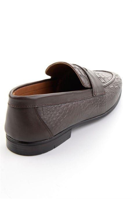 Kahve Hakiki Deri Erkek Loafer Ayakkabı E01594004103