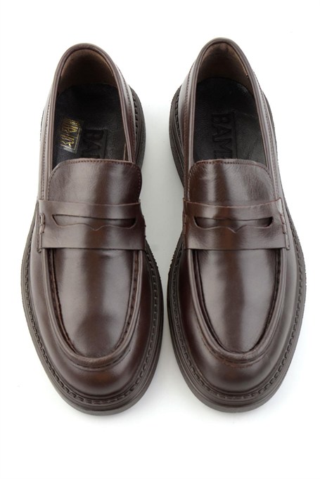 Kahve Hakiki Deri Erkek Loafer Ayakkabı E01594010303