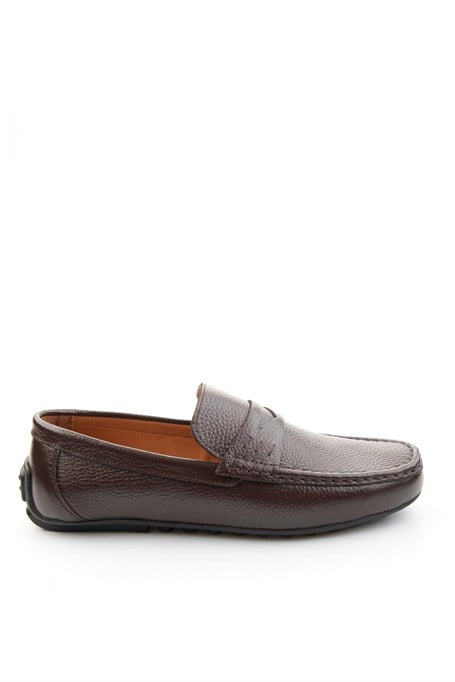Kahve Hakiki Deri Erkek Loafer Ayakkabı E01547011240