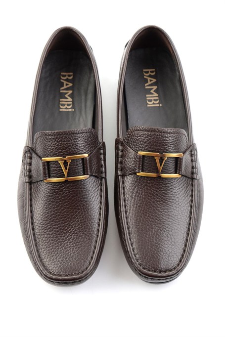 Kahve Hakiki Deri Erkek Loafer Ayakkabı E01648599440