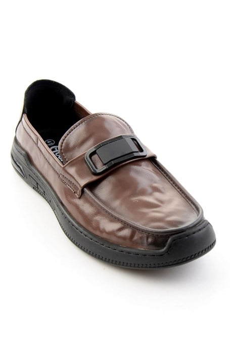 Kahve Hakiki Deri Erkek Loafer Ayakkabı E01185590203