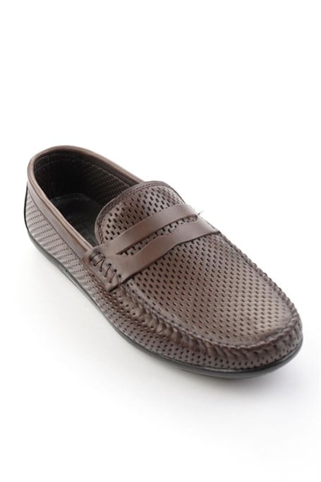 Kahve Hakiki Deri Erkek Loafer Ayakkabı E01697033003