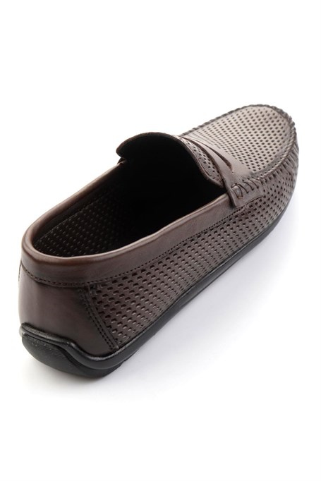 Kahve Hakiki Deri Erkek Loafer Ayakkabı E01697033003
