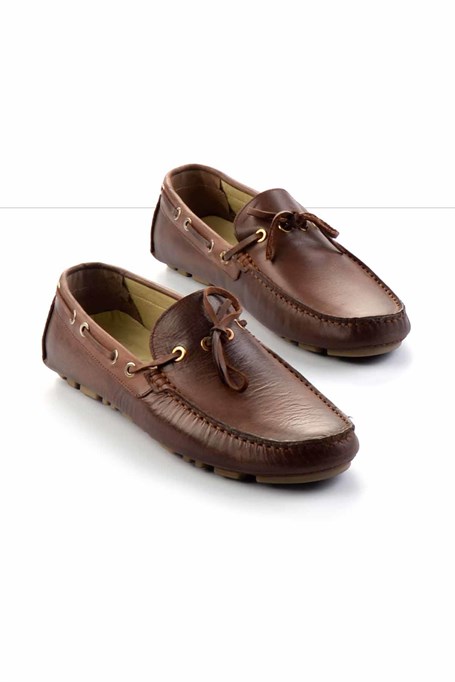 Kahve Hakiki Deri Erkek Loafer Ayakkabı E01395332140
