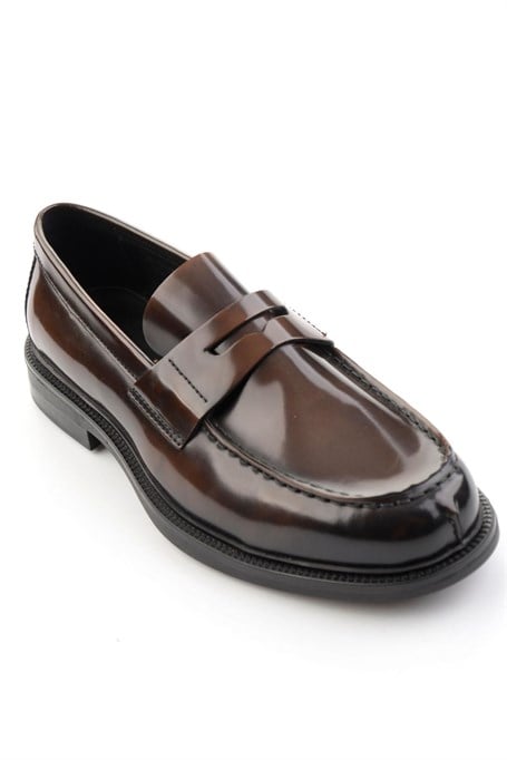 Kahve Hakiki Deri Erkek Loafer Ayakkabı E01648609514