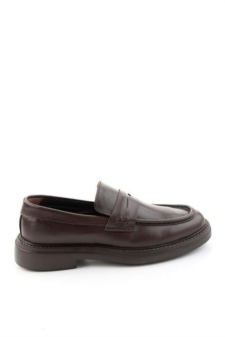 Kahve Hakiki Deri Erkek Loafer Ayakkabı E01594010303