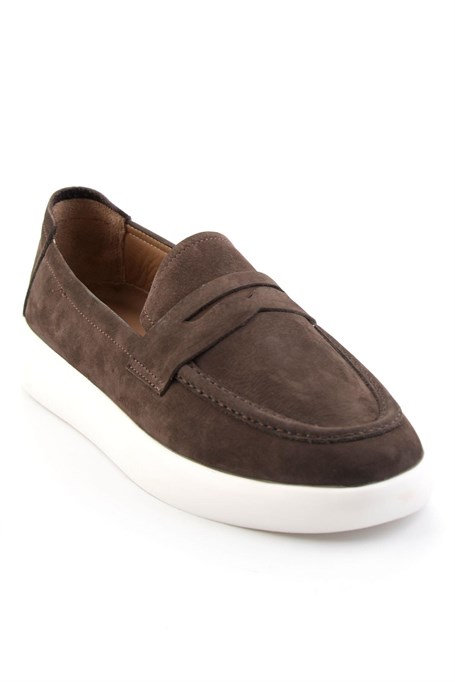 Kahve Hakiki Deri Erkek Loafer Ayakkabı E01396304501