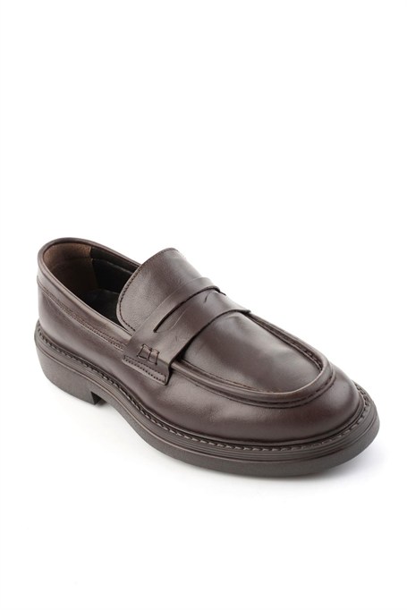 Kahve Hakiki Deri Erkek Loafer Ayakkabı E01594010303