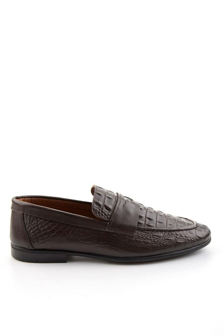 Kahve Hakiki Deri Erkek Loafer Ayakkabı E01594004103