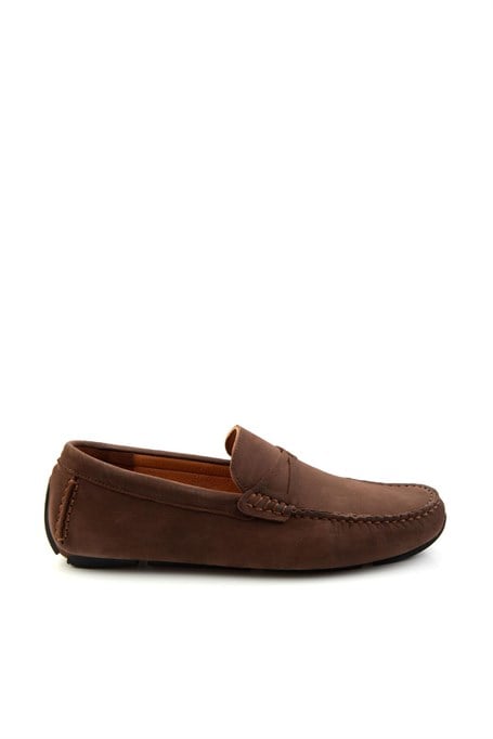 Kahve Hakiki Deri Erkek Loafer Ayakkabı E01547007801