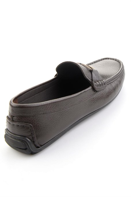Kahve Hakiki Deri Erkek Loafer Ayakkabı E01648599440