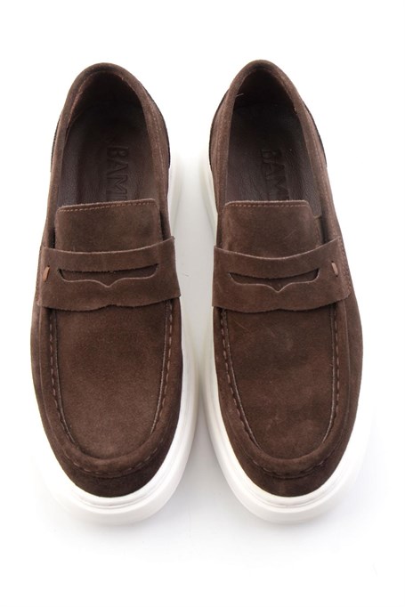 Kahve Hakiki Deri Erkek Loafer Ayakkabı E01593075302