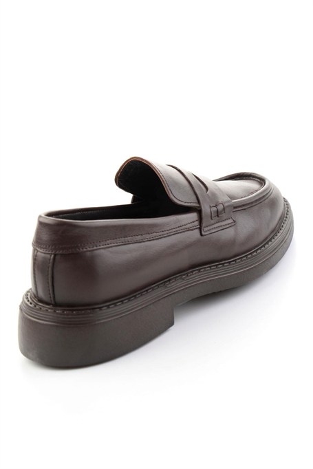 Kahve Hakiki Deri Erkek Loafer Ayakkabı E01594010303