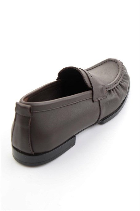 Kahve Hakiki Deri Erkek Loafer Ayakkabı E01597002503