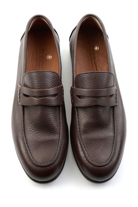 Kahve Hakiki Deri Erkek Loafer Ayakkabı E01730351040