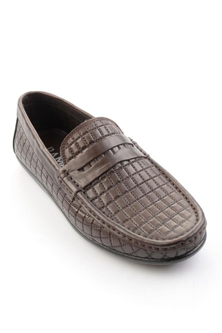 Kahve Hakiki Deri Erkek Loafer Ayakkabı E01697032003