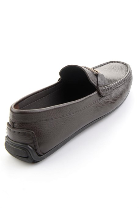Kahve Hakiki Deri Erkek Loafer Ayakkabı E01648599440