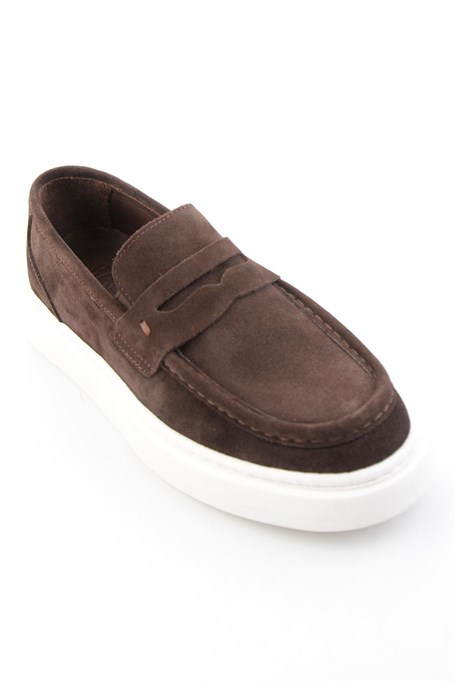 Kahve Hakiki Deri Erkek Loafer Ayakkabı E01593075302