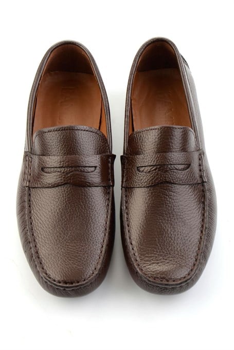 Kahve Hakiki Deri Erkek Loafer Ayakkabı E01547009740
