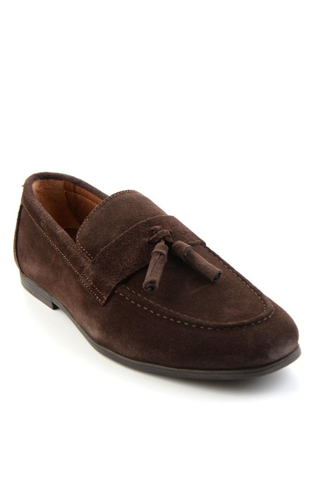 Kahve Hakiki Deri Erkek Loafer Ayakkabı E01594456502