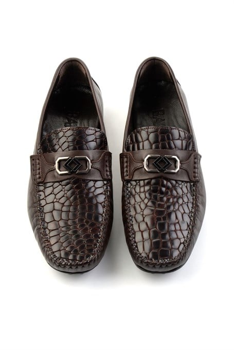 Kahve Hakiki Deri Erkek Loafer Ayakkabı E01757714803
