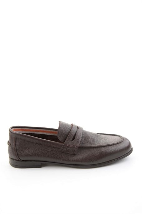 Kahve Hakiki Deri Erkek Loafer Ayakkabı E01730351040