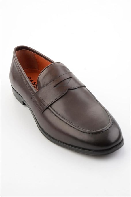 Kahve Hakiki Deri Erkek Loafer Ayakkabı E01648611803